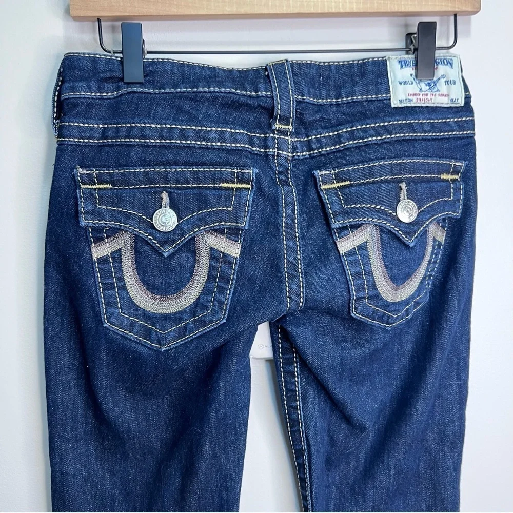 True Religion Straight Leg Dark Wash Jeans Size 26 - Picture 9 of 16